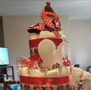 Homemade Minnie Mouse Diaper Cake